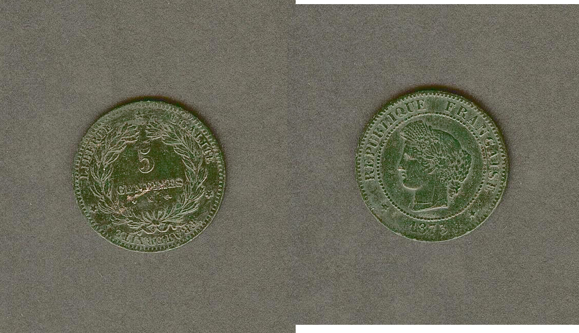 5 centimes Cérès 1873 Bordeaux TTB+